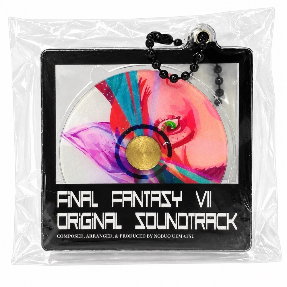 Final Fantasy VII Original Soundtrack Disc Acrylic Keychain Charm New Sealed